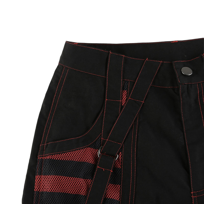 Gooti naised Punk Cargo püksid laiad sirged püksid Grunge hipi kottis püksid Y2k akadeemilised tumedad riided tänavarõivad