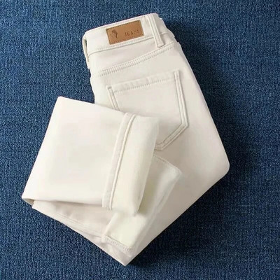 Classic Plus Baršunaste ravne hlače visokog struka Ženske jesenske tople ženske hlače do gležnja Ženske traperice za sve vrste ulične odjeće