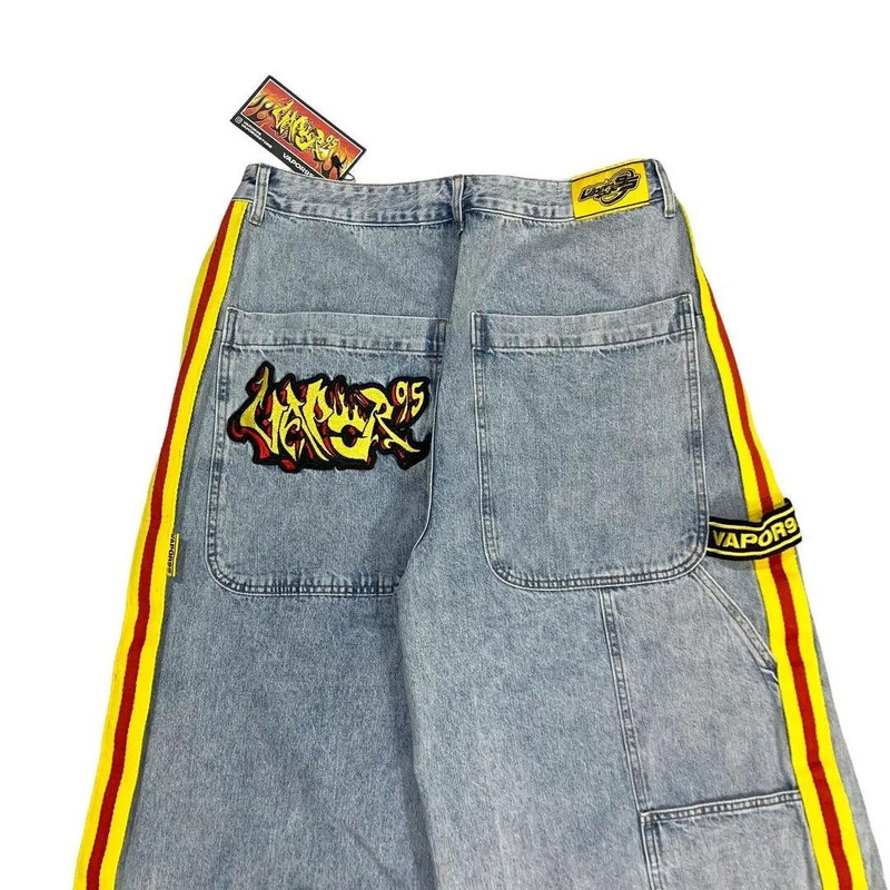 Retro Y2K džinsi 2023. gada jauni vintage Harajuku burtu apdruka, taisni sieviešu džinsi High Street Ikdienas bikses ar platām kājām Goth bikses