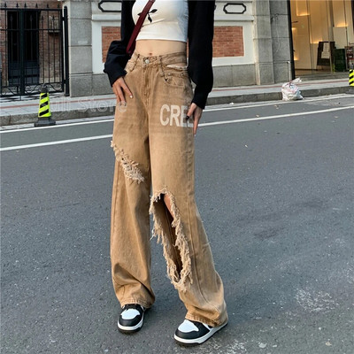 Plyšę džinsai, Moterys 2023 m. Moteriški drabužiai Vintažiniai džinsai Moteriški aukštu juosmeniu Y2k Moteriškos kelnės Gatvės drabužiai Džinsiniai Baggy Korėjos mada