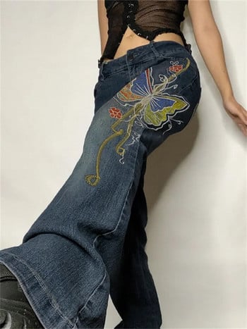 Retro Butterfly Print Y2K Τζιν Τζιν Χαμηλόμέσο Grunge Vintage Cargo Παντελόνι Fairycore Harajuku Fashion Παντελόνι Cuteandpsycho