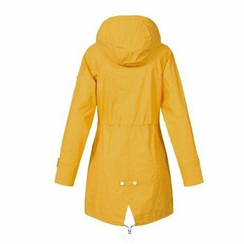 Дамско модно външно водоустойчиво яке за дъжд Ежедневно свободно, ветроустойчиво палто с качулка, голям размер, катерене, ветровка за жени