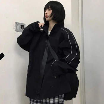 Ανακλαστικό γυναικείο τζάκετ Φθινοπωρινό casual μαύρες τσακέτες Para Mujer Ρούχα κλασικά vintage outwear Κορεάτικο στυλ