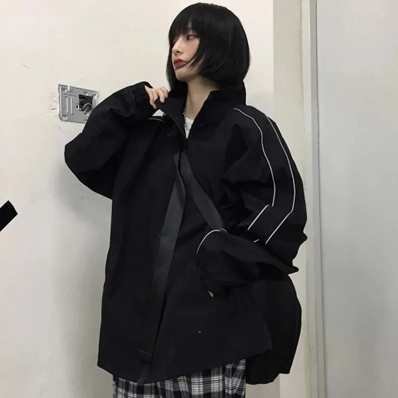 Helkurjakk Naiste Sügisene vabaaja Täiesti sobiv must Chaquetas Para Mujer Riietus Klassikaline Vintage Outwear Mood Korea stiil