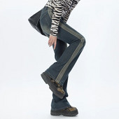 Vintage Y2k teksad naistele kõrge vöökohaga sirge kottis riided Korea stiilis tänavarõivad kontrastsed värvid teksapüksid suvi