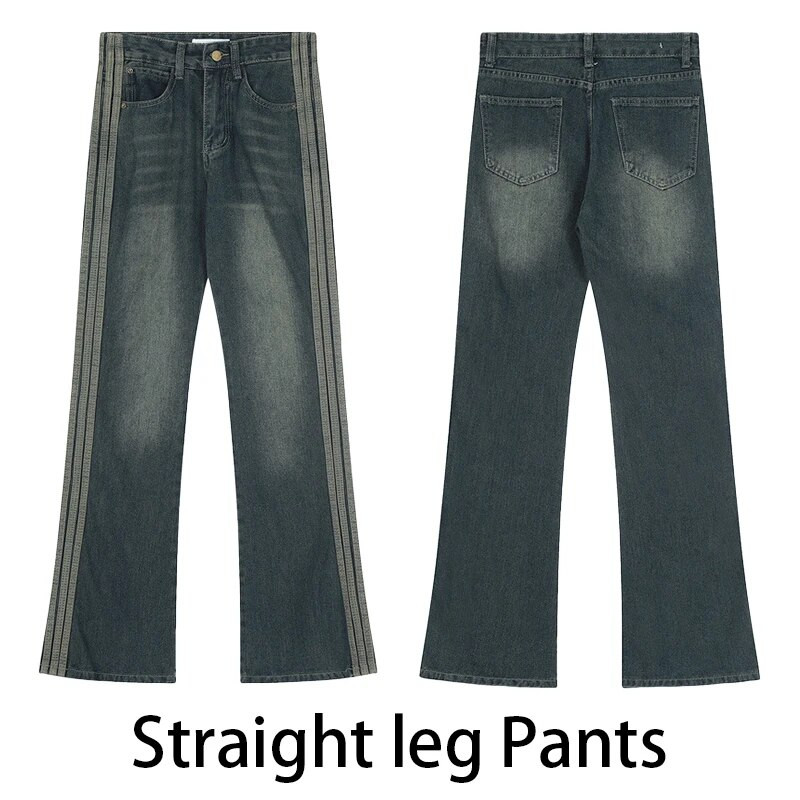 Vintage Y2k teksad naistele kõrge vöökohaga sirge kottis riided Korea stiilis tänavarõivad kontrastsed värvid teksapüksid suvi