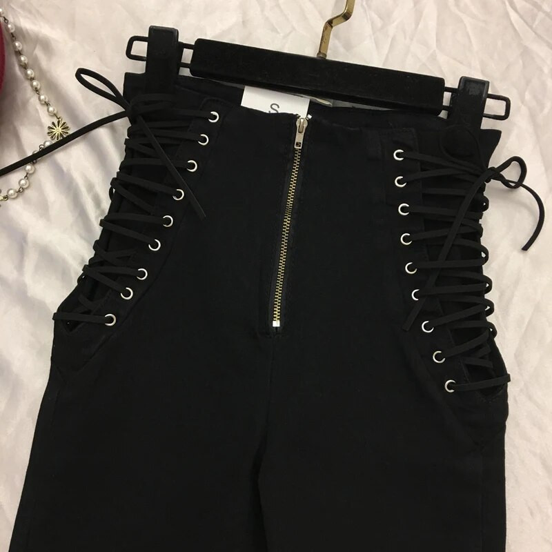 Džinsai Moteriški suvarstomi siauri, universalūs užtrauktukai Paprasti madingi kelnės iki kulkšnių Moteriškos pavasario rudens plonos moteriškos aukštos kokybės