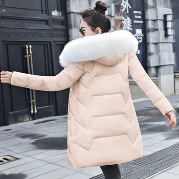 Big Fur 2023 New European Fashion Μαύρο γυναικείο μπουφάν Plus μέγεθος 7XL Γυναικείο Πάρκα Γυναικείο ζεστό χειμωνιάτικο παλτό με κουκούλα Γυναικεία εξωτερικά ενδύματα