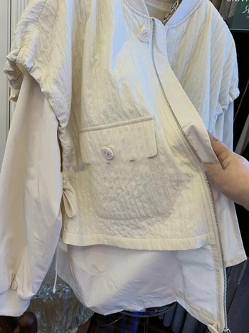 Χαλαρό ψεύτικο παλτό δύο τεμαχίων γυναικείο παλτό άνοιξη και φθινόπωρο 2023 Νέα μακρυμάνικη καμπαρντίνα με φερμουάρ