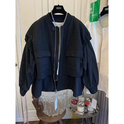 Labavi lažni dvodijelni kaput s vezicama, ženski kaput za proljeće i jesen 2023., novi baloner s patentnim zatvaračem, dugih rukava