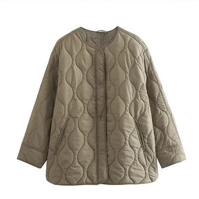 Vientisos dygsniuotos striukės, moteriškos 2023 m. rudens žiemos žieminiai paltai su viena krūtine su kišenėmis, moteriški, ilgomis rankovėmis, laisvalaikio moteriški elegantiški viršutiniai drabužiai