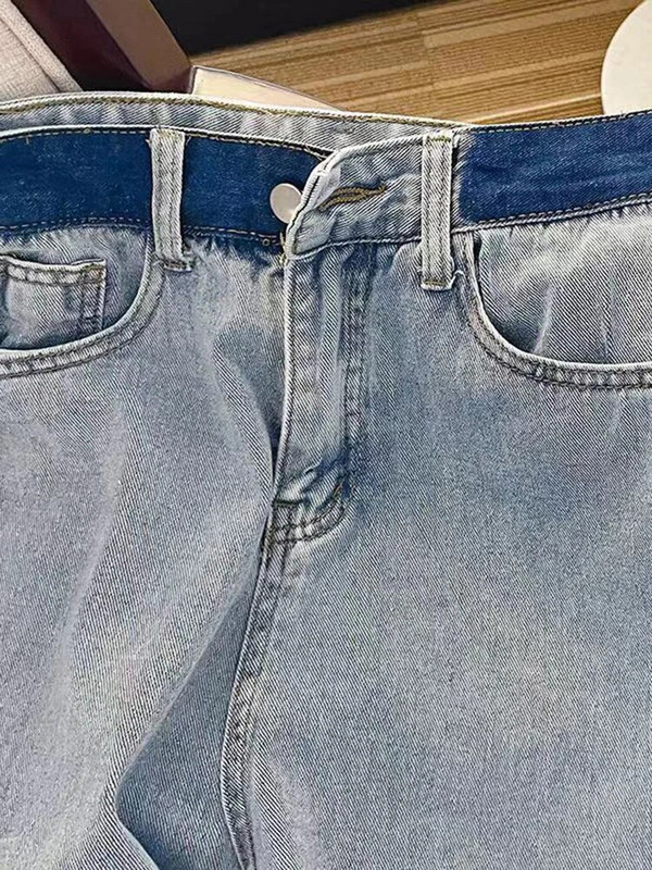 Jmprs High Street Moteriški džinsai Vasariniai laisvi ploni tiesūs džinsiniai kelnės Mėlynos madingos moteriškos kelnės