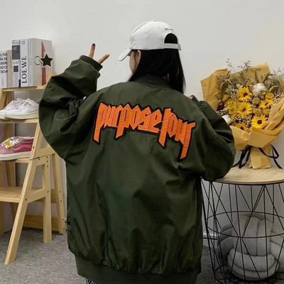 QWEEK Vintage jakid Bomber Jacket Naiste must gooti Harajuku Grunge Ameerika pesapalli jope Paar Sügis lahedad ülerõivad Uus