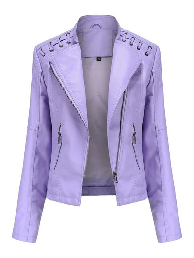 Fitshinling PU kunstnahast jope Naiste tõmblukuga õhukesed vintage lühikesed mantlid naistele, talv 2022, alla keeratav krae mantel, mood uus