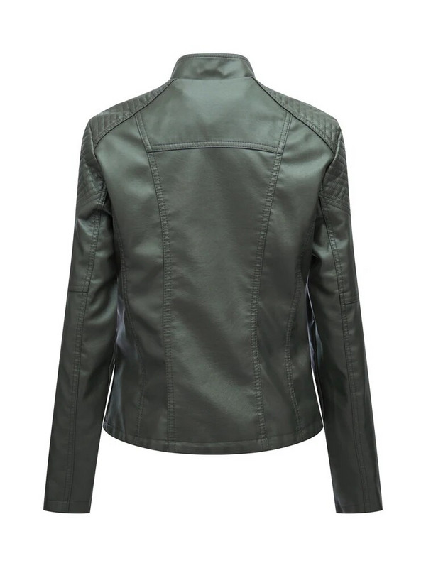 Fitshinling PU kunstnahast jope Naiste tõmblukuga õhukesed vintage lühikesed mantlid naistele, talv 2022, alla keeratav krae mantel, mood uus