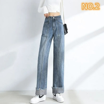 Naiste rõivad Vintage teksad Naine kõrge vöökohaga naiste teksad 2023 Trend Y2k Denim Streetwear Korea mood püksid riided sinine