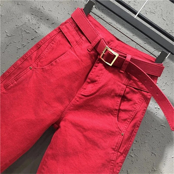 Φθινοπωρινή μόδα 2023 Red Hallem Jeans Γυναικεία casual παντελόνια Cowboy ψηλόμεση Boyfriend Befree Oversize Loose παντελόνι