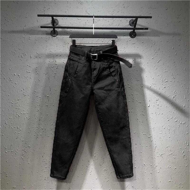 2023 m. rudens mada Red Hallem Jeans Moteriškos laisvalaikio kelnės Kaubojus aukštu juosmeniu Boyfriend Befree laisvos kelnės su mygtukais