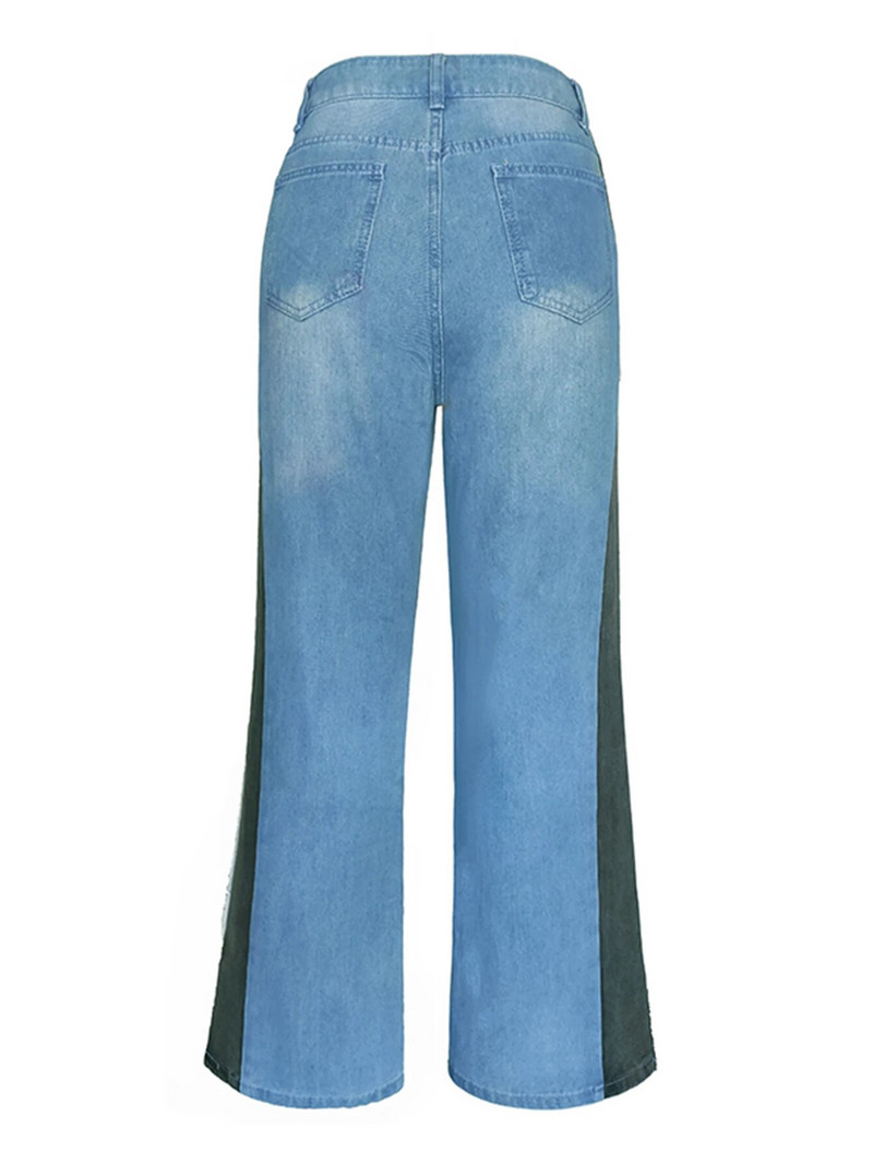 Kõrge vöökohaga naiste teksad 2023, uus mood, avarad ema lõhikuga teksapüksid Street Plus Size naiste sirged püksid