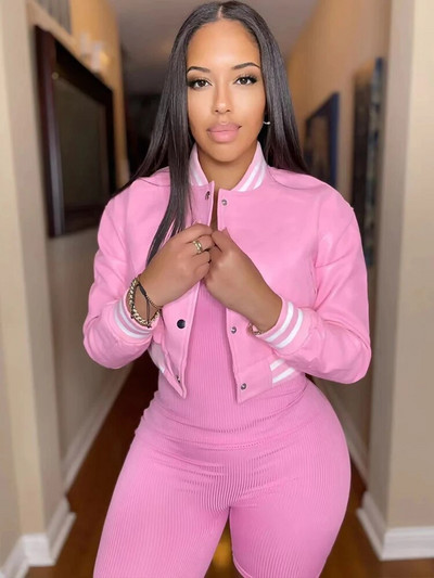 Naiste B-tähega üherealine PU kunstnahast lühike mantel Naiste täisvarrukatega jakid Naiste O-kaelusega nööbiga allapoole liibuvad tänavarõivad