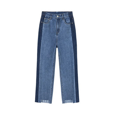 2023 Naine, laia sääre ja kõrge vöökohaga teksad Harajuku kontrastses värvis Denim Sirge vintage tänavarõivad Summer Mom Naiste teksad