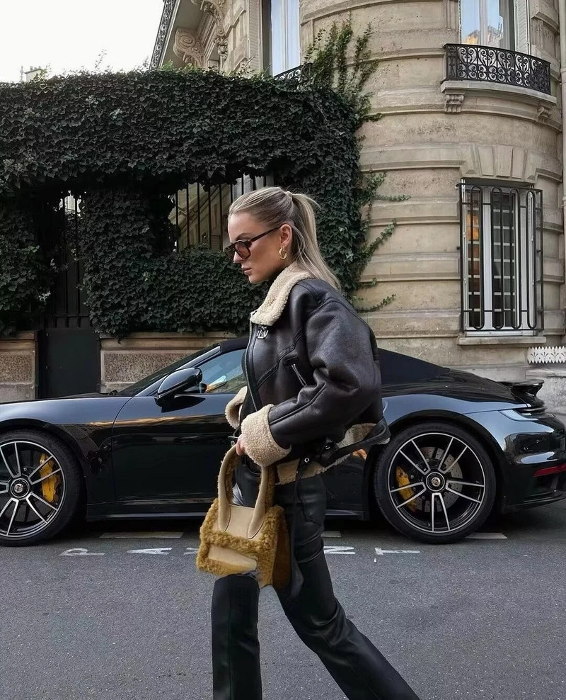 Suninheart 2023 Γυναικεία Μόδα Χοντρό Ζεστό Παλτό Ζακέτα με Ψηφί Shearling Vintage Στρίφωμα με μακρυμάνικη ζώνη Γυναικεία πανωφόρια Κομψά μπλουζάκια