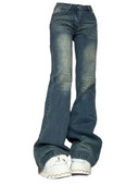 Γυναικεία Ιαπωνικά Y2k Streetwear τζιν παντελόνι καμπάνα κάτω με χαμηλόμεσο Flare τζιν Slim 2000s Aesthetic Vintage Kpop Classical