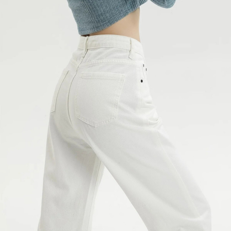 ZHISILAO uued valged laia säärega sirged teksad naistele Boyfriend Baggy täispikad teksapüksid kõrge vöökohaga teksad