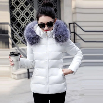 Νέο γυναικείο χειμερινό παλτό 2023 Fake γούνινο γιακά Γυναικεία κοντά ρούχα Parka Warm Down Βαμβακερά μπουφάν Χειμερινά μπουφάν Γυναικεία τάση στο παλτό