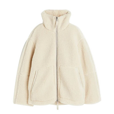 Madingas „Patchwork“ vilnonis paltas moterims laisvomis ilgomis rankovėmis avienos vilnos striukė 2023 m. žiemos rudens šiltas, storas moteriškas viršutinis atvartas