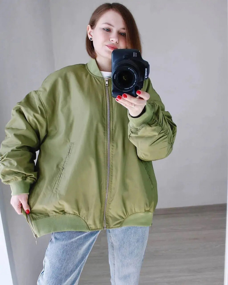 Proljeće jesen Ženska široka bomber jakna s O-izrezom Ženska nova jakna s patentnim zatvaračem s kosim džepom Kaput Ženske ležerne jakne za sve vrste