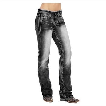 Γυναικεία Jeans Femme Ρούχα Ψηλόμεσης Αμερικάνικης Σημαίας Stretch Washed Bootcut Mom Jeans Ropa Mujer Vintage Παντελόνι Τζιν Pantalon