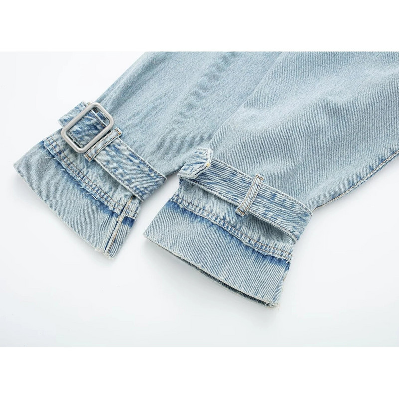 Moteriškas apkarpytas džinsinis švarkas Prašmatnus moteriškas High Street nutrintas mėlynas švarkas, 2023 m. NAUJIENA