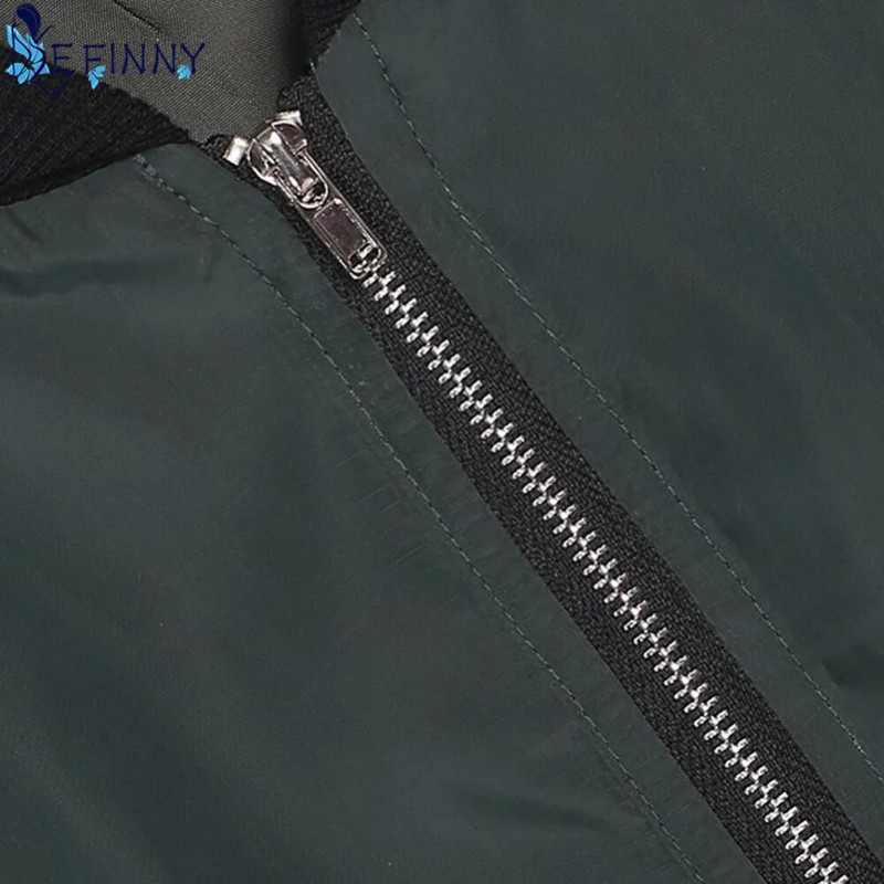 Mados rudens žiemos vėjui atsparūs moteriški paltai Moteriški ploni striukė Bomber paltai ilgomis rankovėmis Laisvalaikio apykaklė, moteriški viršutiniai drabužiai