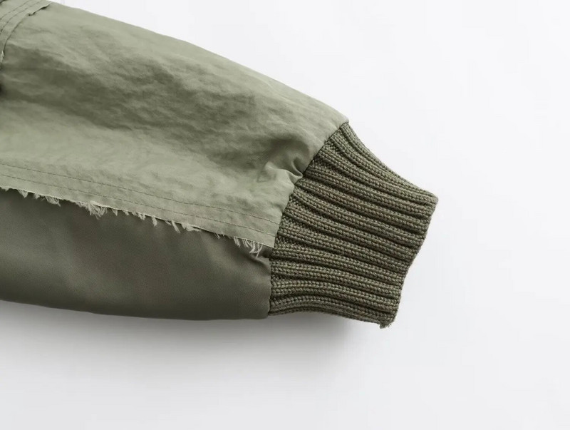 TRAF Patchwork Bomber Moteriška striukė su užtrauktuku Moteriška striukė su užtrauktuku, 2023 m. ilgomis rankovėmis apkarpytos striukės, skirtos moteriškiems rudeniniams plėšytiems paltams