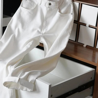 Ühevärvilised Lihtsad sirged kõrge vöökohaga teksad Korea mood lahtised tänavarõivad roosad naiste püksid vabaaja teksapüksid Vaqueros