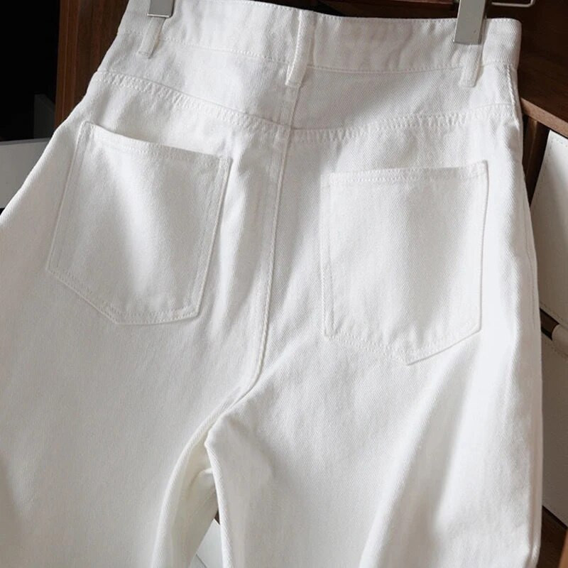 Ühevärvilised Lihtsad sirged kõrge vöökohaga teksad Korea mood lahtised tänavarõivad roosad naiste püksid vabaaja teksapüksid Vaqueros