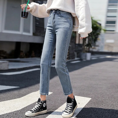 „Hyuna Style“ džinsai, moteriški 2023 m. ruduo, nauji aukšto juosmens, tiesūs vamzdeliai, ploni ridikėliai „Daddy“ kelnės „Pantalon Vintage Mujer“ džinsai, moteriški