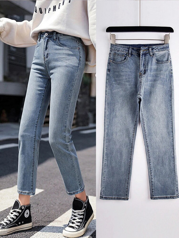 „Hyuna Style“ džinsai, moteriški 2023 m. ruduo, nauji aukšto juosmens, tiesūs vamzdeliai, ploni ridikėliai „Daddy“ kelnės „Pantalon Vintage Mujer“ džinsai, moteriški