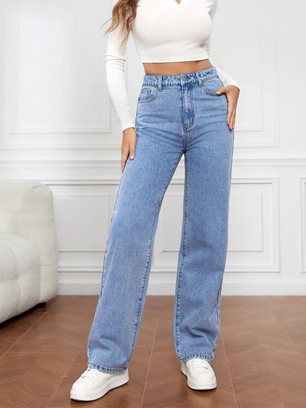 Vintažiniai džinsai su žemu juosmeniu Moteriški džinsai 2023 m. madingos tiesios kelnės Y2k džinsinės kelnės Harajuku laisvi mėlyni skalbti džinsai