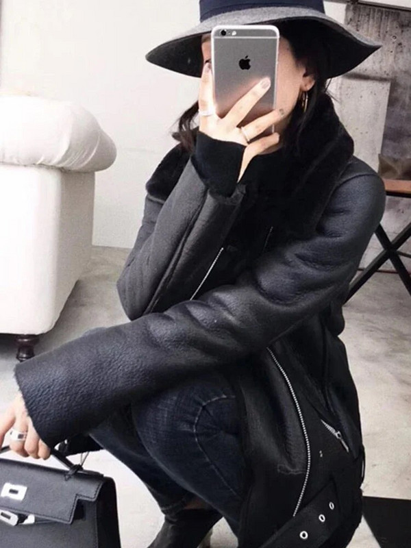 Ailegogo 2023 talvemantlid Naiste paks kunstnahast karusnahast lambanahast mantel Naiste karusnahast jakk Lennuki välisrõivad Casaco Feminino