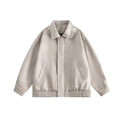 Vintage PU-nahkjakk Naiste High Street Techwear Suured Moto Biker mantlid BF Punk lahtised vabaaja kärbitud Bomberi ülerõivad