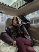 Naiste kunst-PU-nahast ratsanik, 2023. aasta vintage pikkade varrukatega revääriga, tõmblukuga, puhvis mantlid, sügismood, naiste tänavaülerõivad