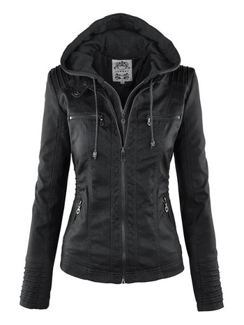 Γυναικείο μπουφάν από συνθετικό δέρμα 2023 Basic Jacket Coat Γυναικείο χειμερινό μπουφάν μοτοσικλέτας PU Δερμάτινο σουέτ φερμουάρ Εξωτερικά ρούχα
