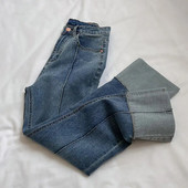 Mood Patchwork Naiste teksad Kõrge vöökohaga sirge pahkluuni ulatuvad püksid vabaaja kõiksobivad elastsed puuvillased teksapüksid