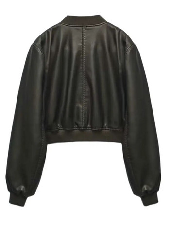 2023 Γυναικεία Vintage Bomber Chic Cropped PU Faux Leather Gothic Μπουφάν αγώνων Γυναικεία ποδηλατικά παλτά μπέιζμπολ μοτοσικλέτας Streetwear