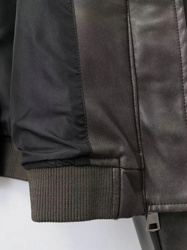 2023 m. moteriškos vintažinės bombonešio prašmatnios apkarpytos PU dirbtinės odos gotikinės lenktyninės striukės Moterų dviratininkų beisbolo paltai Gatvės drabužiai