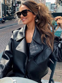 Ailegogo uustulnuk, talv sügis 2022 naiste nahast rahakott Campera Chaqueta Cuero Mujer Modis naiste mantel Veste Cuir De Couro