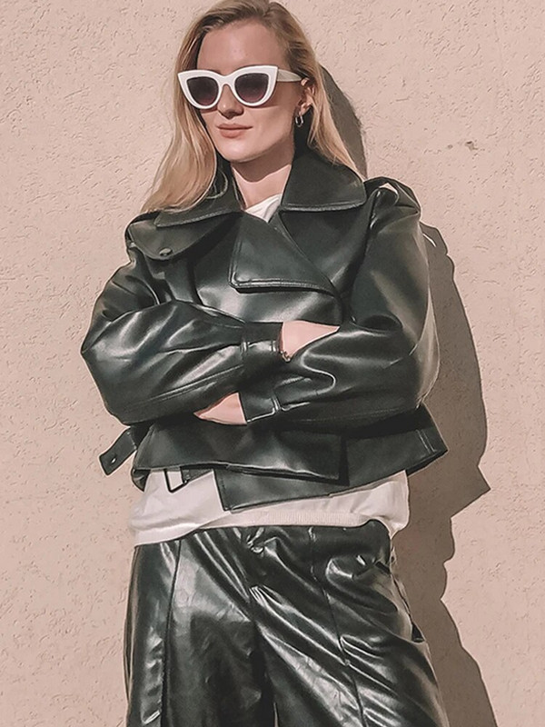 Ailegogo uustulnuk, talv sügis 2022 naiste nahast rahakott Campera Chaqueta Cuero Mujer Modis naiste mantel Veste Cuir De Couro