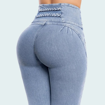 Fashion Thin Leg Elastic Jeans Γυναικεία Ψηλόμεση Skinny Denim Παντελόνι Oversize Παντελόνι Shaping Butt Lift Jeans